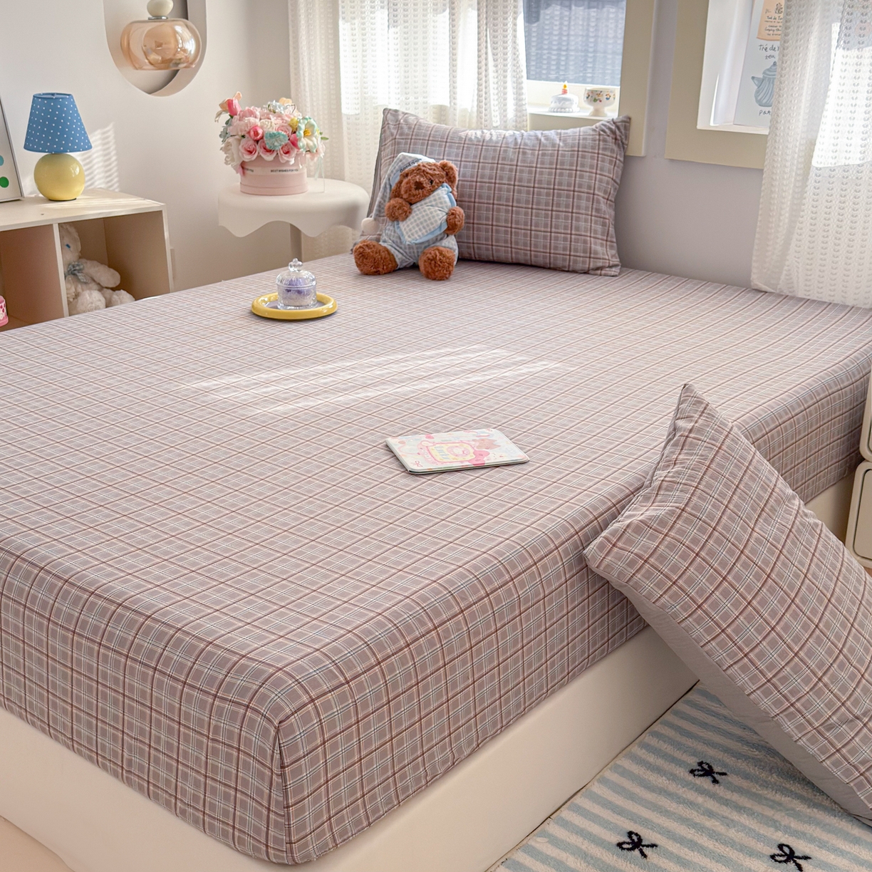 91家纺网 家纺一手货源 找家纺 丽美人家纺 2026新款A类柔软双层皱皱纱印花单床笠床笠单件 布兰卡