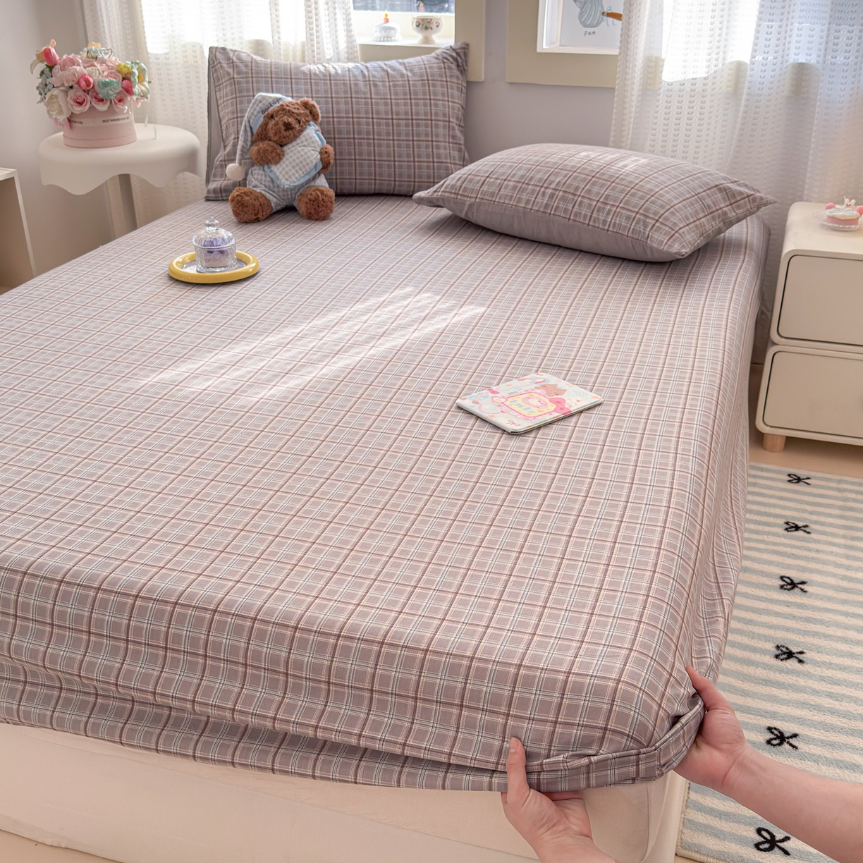 91家纺网 家纺一手货源 找家纺 丽美人家纺 2026新款A类柔软双层皱皱纱印花单床笠床笠单件 布兰卡