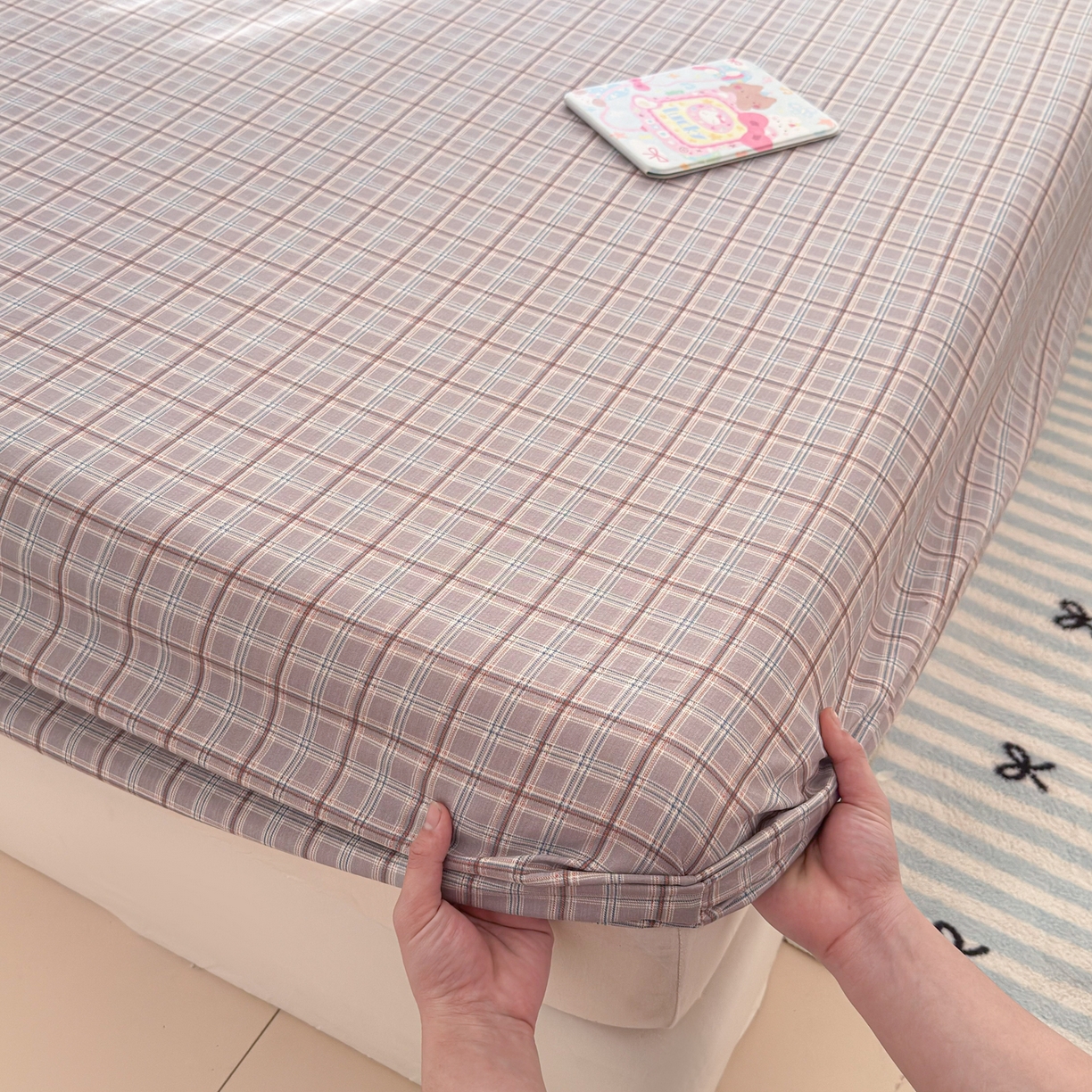 91家纺网 家纺一手货源 找家纺 丽美人家纺 2026新款A类柔软双层皱皱纱印花单床笠床笠单件 布兰卡