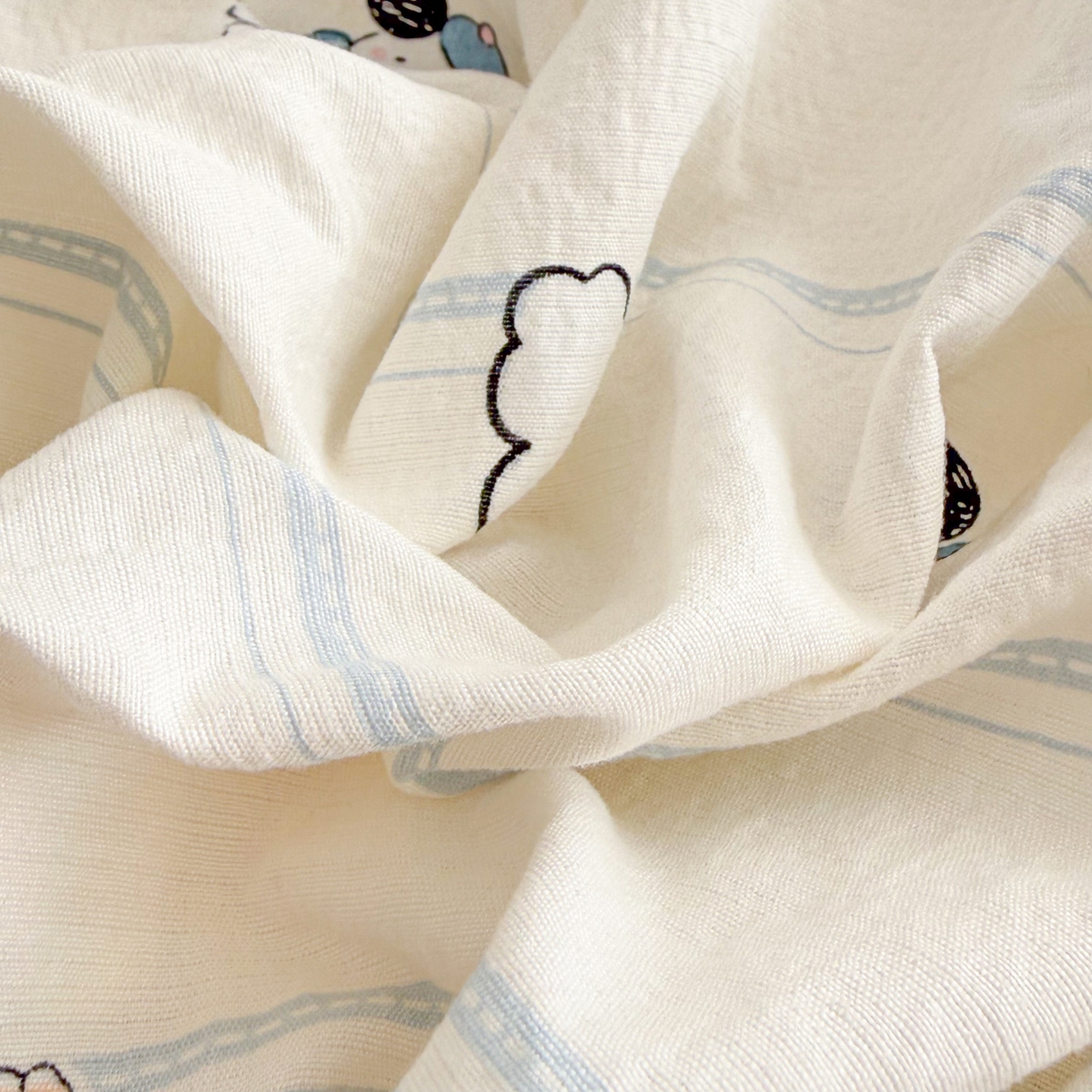 91家纺网 家纺一手货源 找家纺 丽美人家纺 2026新款A类柔软双层皱皱纱印花单床笠床笠单件 萌犬乐园