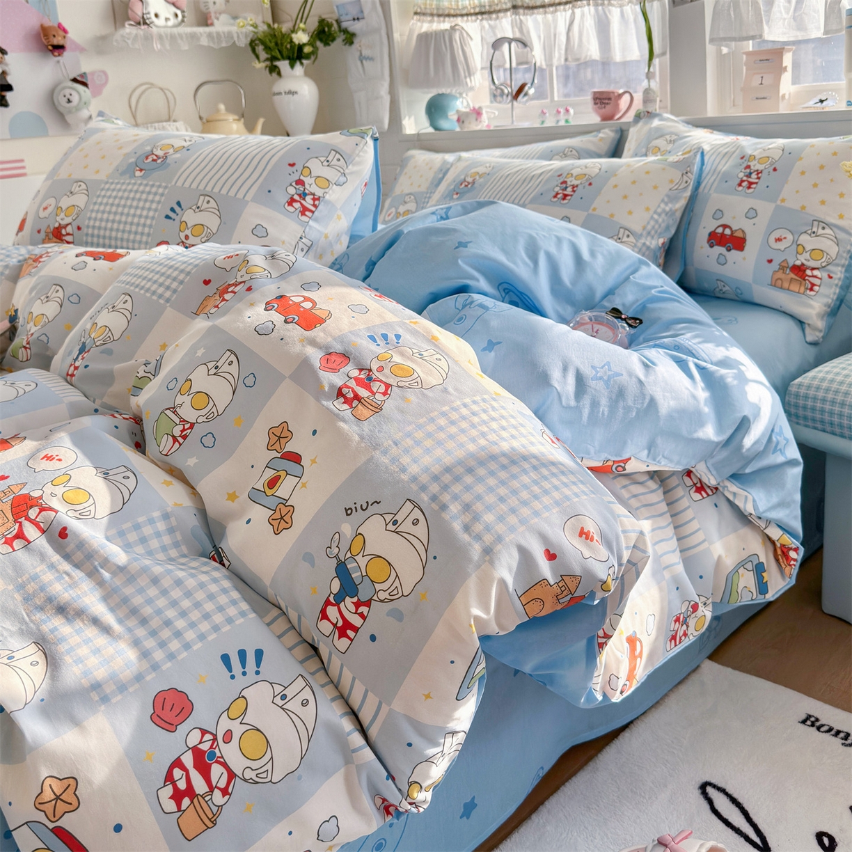 91家纺网 家纺一手货源 找家纺 （总）名兮家居 2026新款全棉13372正版授权经典奥特曼四件套【含防伪标】