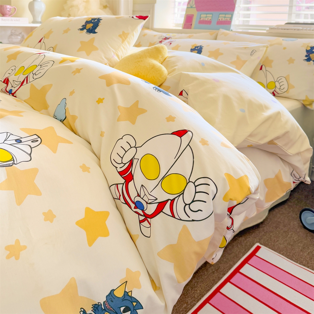 91家纺网 家纺一手货源 找家纺 （总）名兮家居 2026新款全棉13372正版授权经典奥特曼四件套【含防伪标】