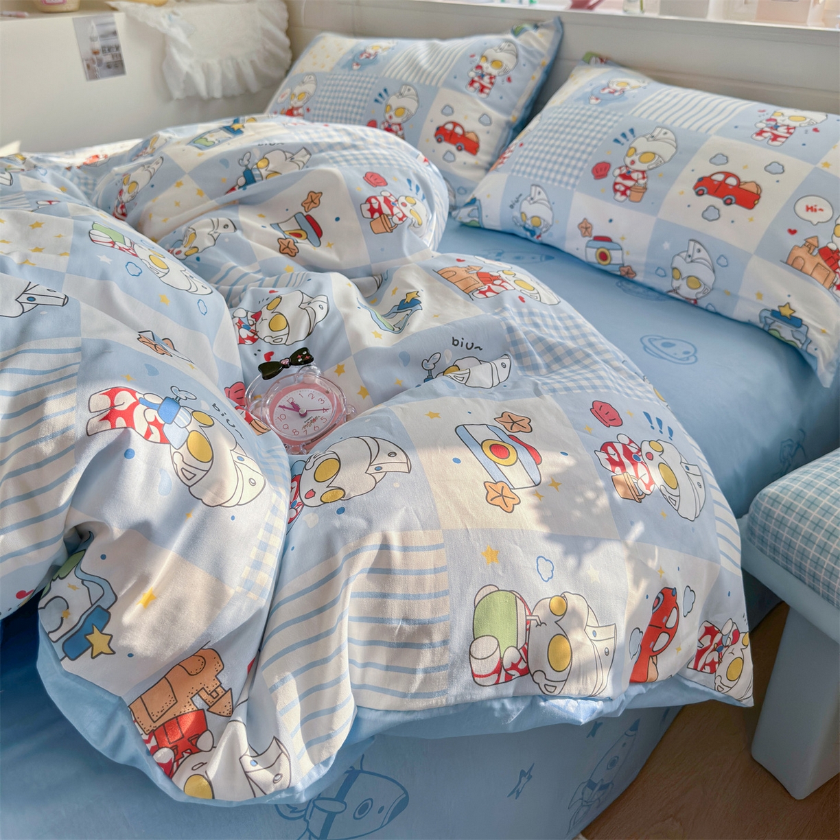 91家纺网 家纺一手货源 找家纺 （总）名兮家居 2026新款全棉13372正版授权经典奥特曼四件套【含防伪标】