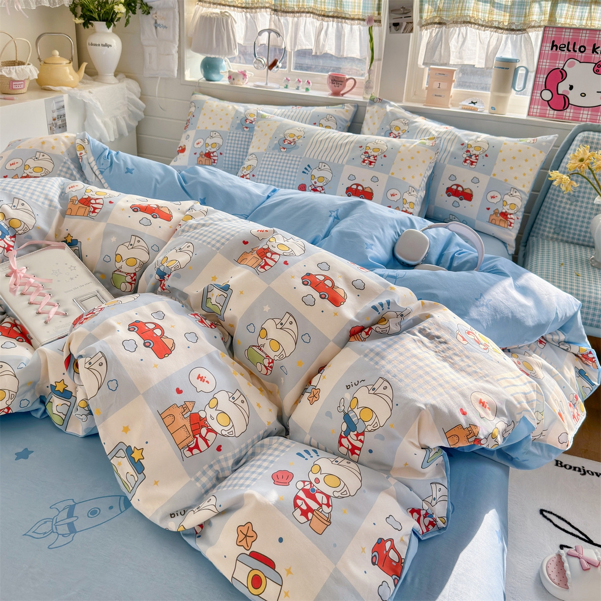 91家纺网 家纺一手货源 找家纺 （总）名兮家居 2026新款全棉13372正版授权经典奥特曼四件套【含防伪标】