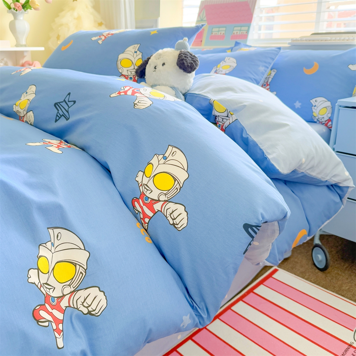 91家纺网 家纺一手货源 找家纺 （总）名兮家居 2026新款全棉13372正版授权经典奥特曼四件套【含防伪标】