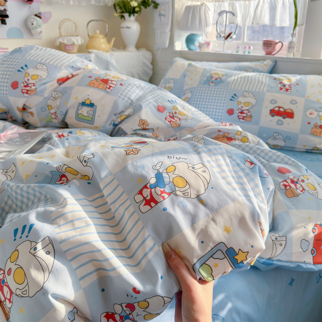 91家纺网 家纺一手货源 找家纺 （总）名兮家居 2026新款全棉13372正版授权经典奥特曼四件套【含防伪标】