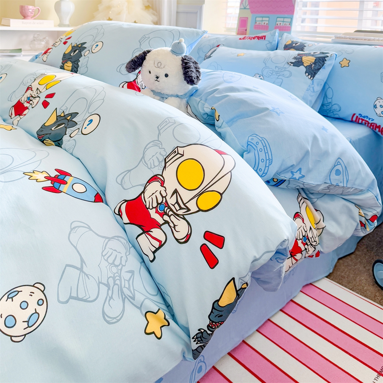 91家纺网 家纺一手货源 找家纺 （总）名兮家居 2026新款全棉13372正版授权经典奥特曼四件套【含防伪标】