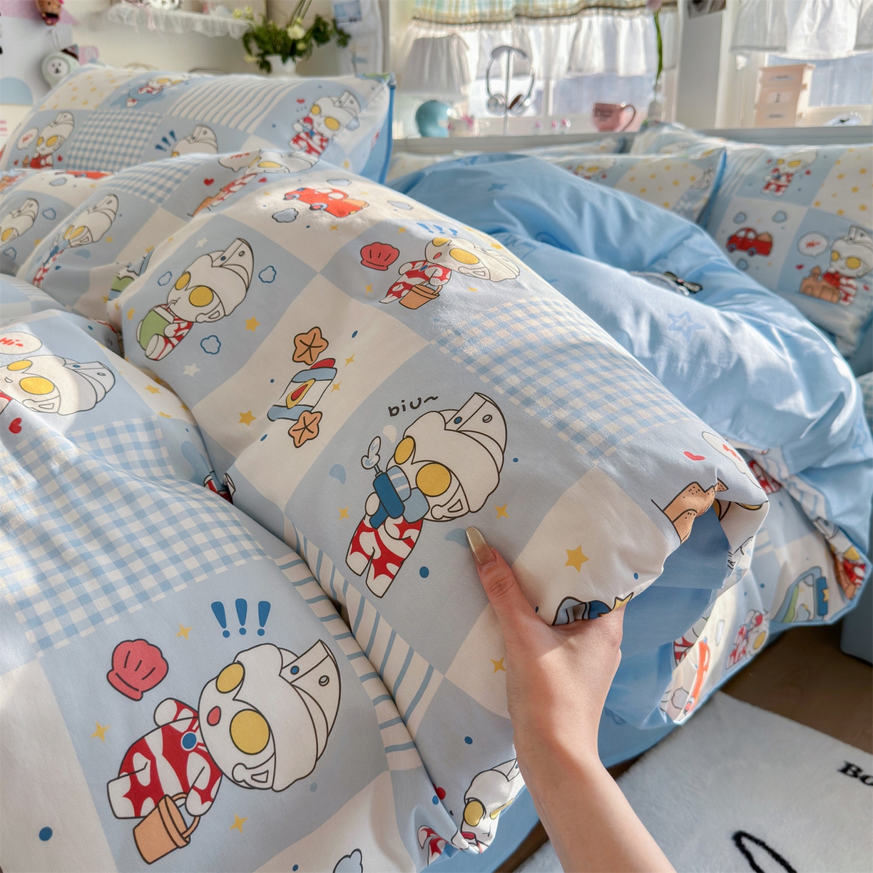 91家纺网 家纺一手货源 找家纺 （总）名兮家居 2026新款全棉13372正版授权经典奥特曼四件套【含防伪标】