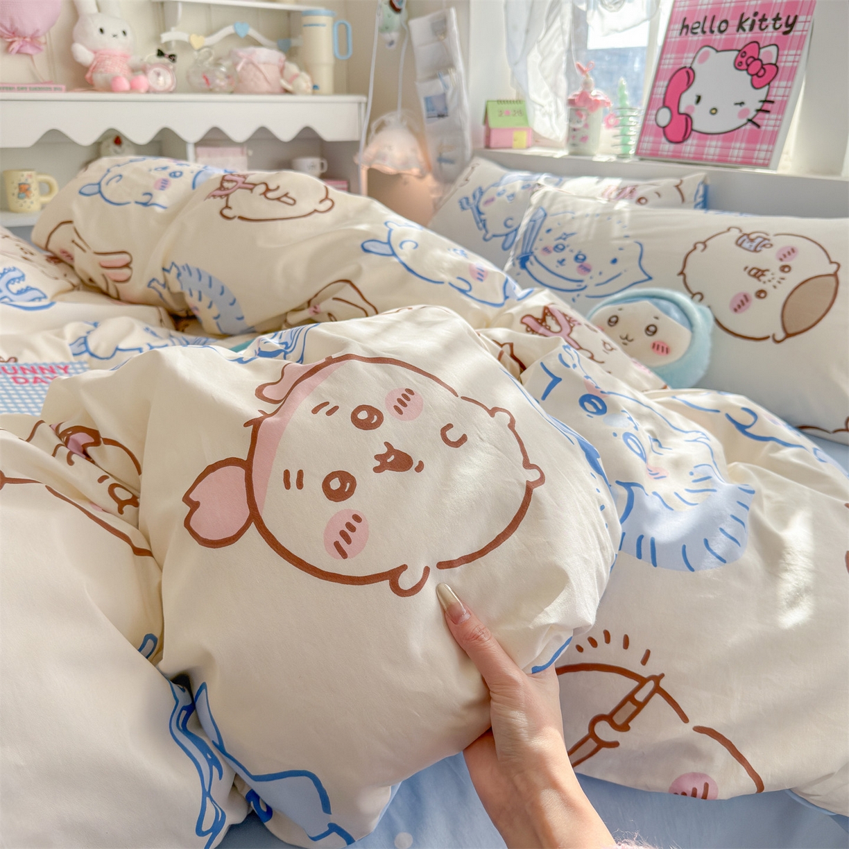 91家纺网 家纺一手货源 找家纺 名兮家居 2026新款全棉13372正版授权经典奥特曼四件套【含防伪标】 小八吉伊卡哇