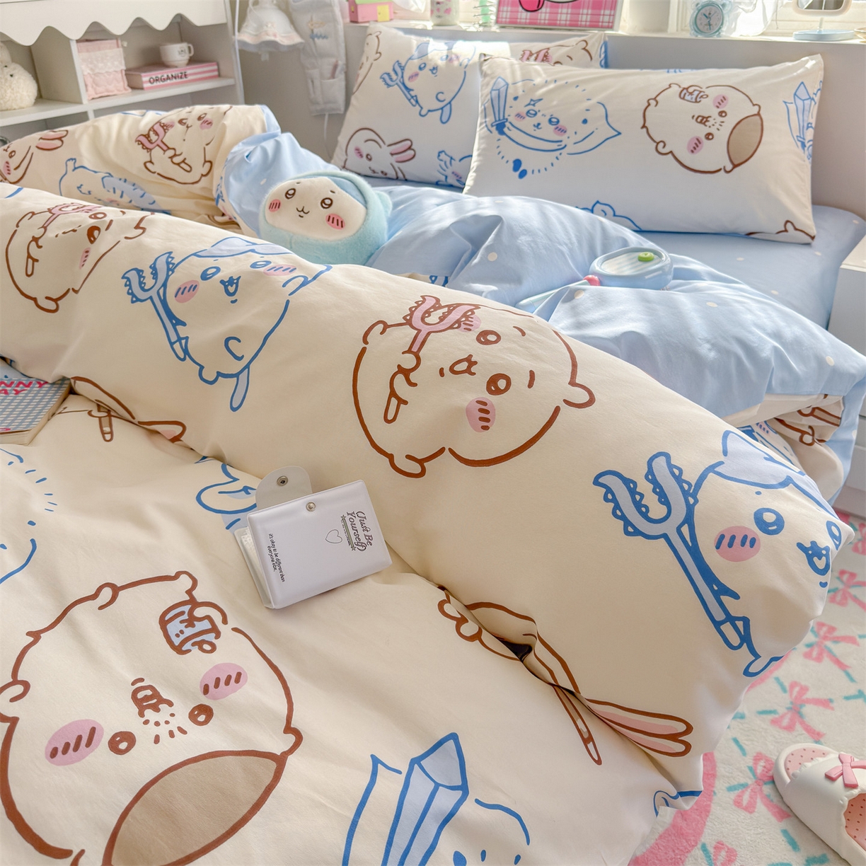 91家纺网 家纺一手货源 找家纺 名兮家居 2026新款全棉13372正版授权经典奥特曼四件套【含防伪标】 小八吉伊卡哇