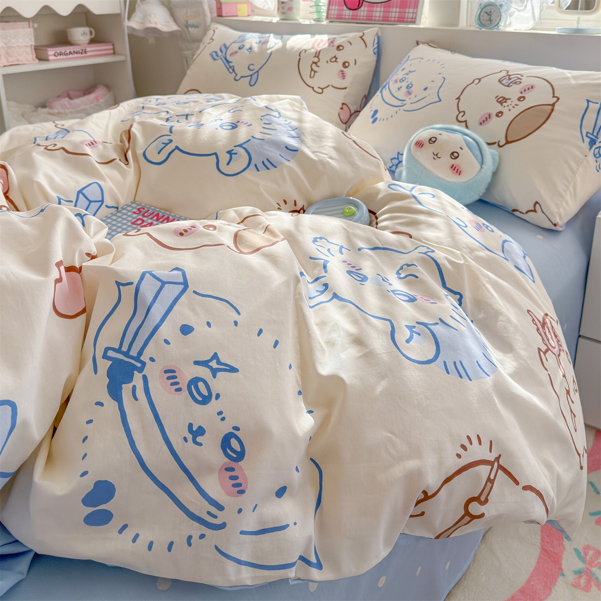 91家纺网 家纺一手货源 找家纺 名兮家居 2026新款全棉13372正版授权经典奥特曼四件套【含防伪标】 小八吉伊卡哇