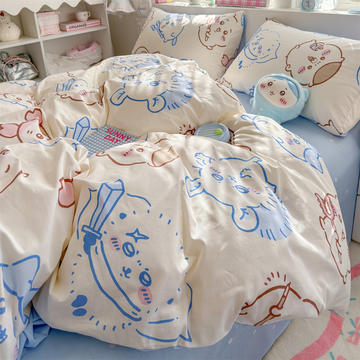 91家纺网 家纺一手货源 找家纺 名兮家居 2026新款全棉13372正版授权经典奥特曼四件套【含防伪标】 小八吉伊卡哇