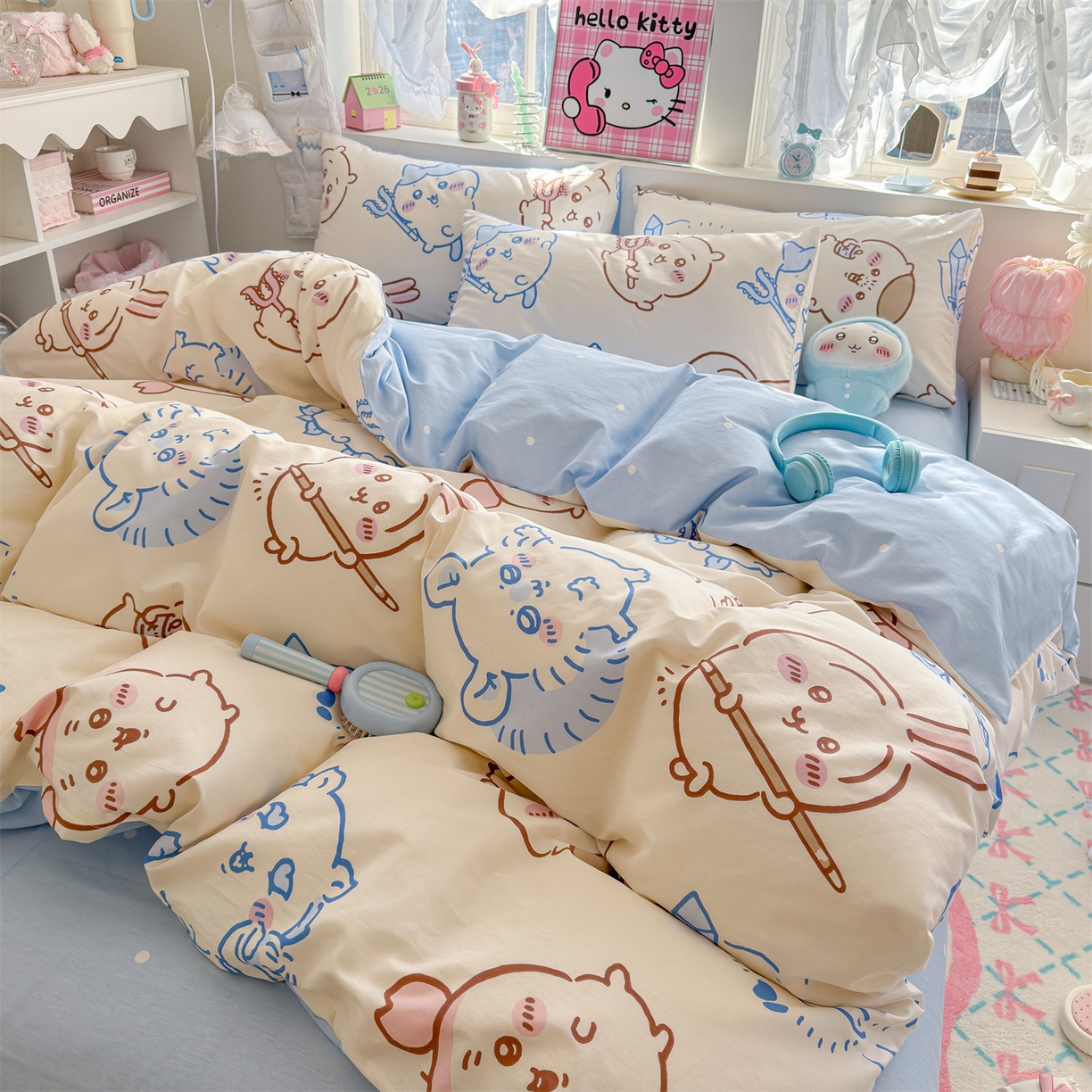 91家纺网 家纺一手货源 找家纺 名兮家居 2026新款全棉13372正版授权经典奥特曼四件套【含防伪标】 小八吉伊卡哇