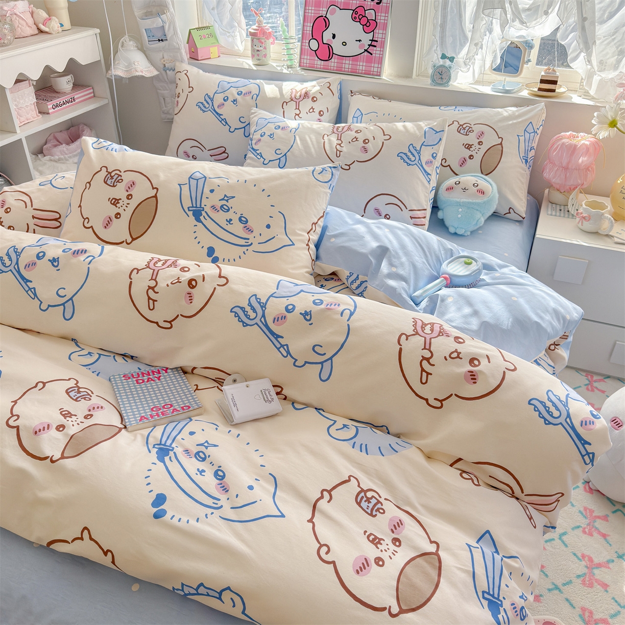 91家纺网 家纺一手货源 找家纺 名兮家居 2026新款全棉13372正版授权经典奥特曼四件套【含防伪标】 小八吉伊卡哇