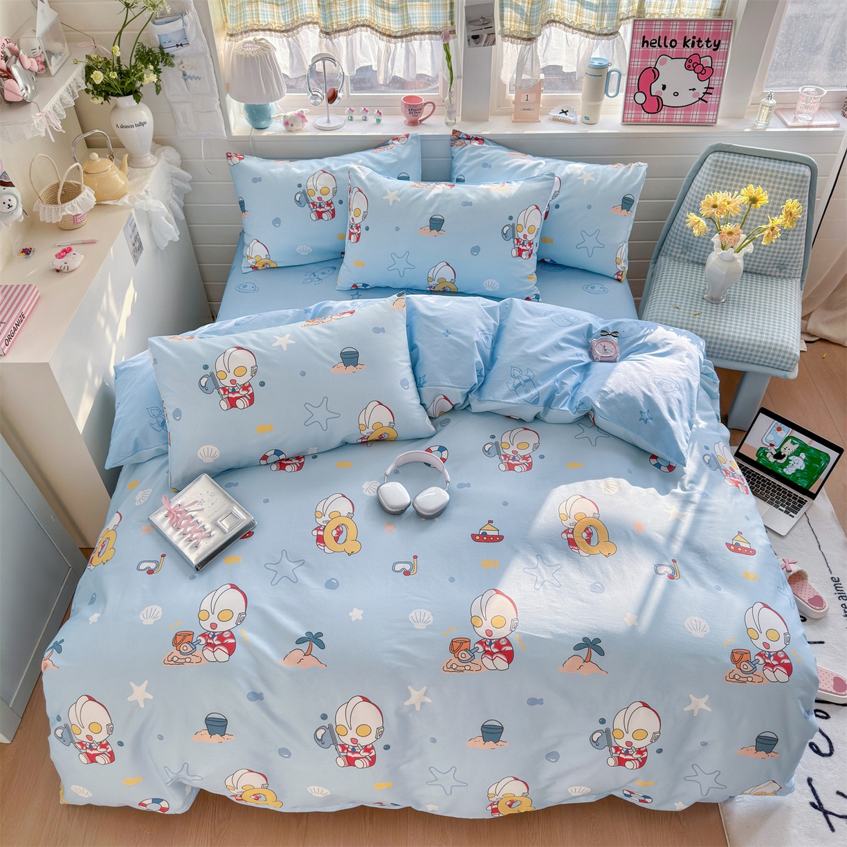 91家纺网 家纺一手货源 找家纺 名兮家居 2026新款全棉13372正版授权经典奥特曼四件套【含防伪标】 假日奥特曼