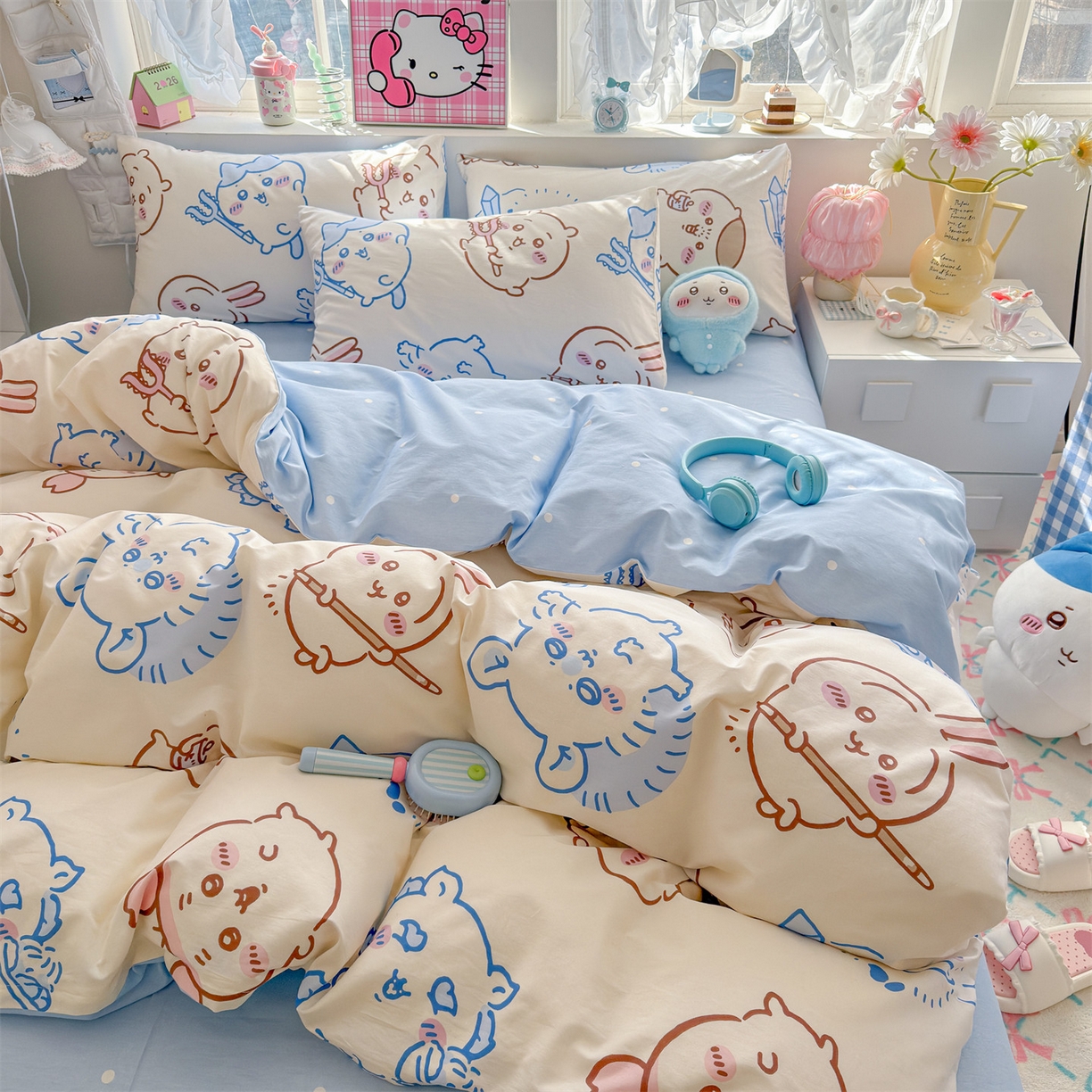 91家纺网 家纺一手货源 找家纺 名兮家居 2026新款全棉13372正版授权经典奥特曼四件套【含防伪标】 小八吉伊卡哇