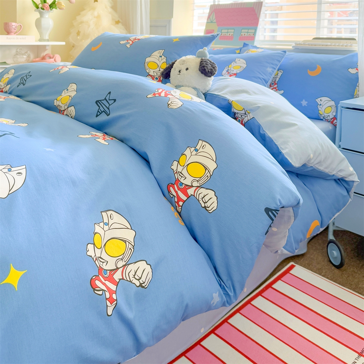 91家纺网 家纺一手货源 找家纺 名兮家居 2026新款全棉13372正版授权经典奥特曼四件套【含防伪标】 艾斯奥特曼