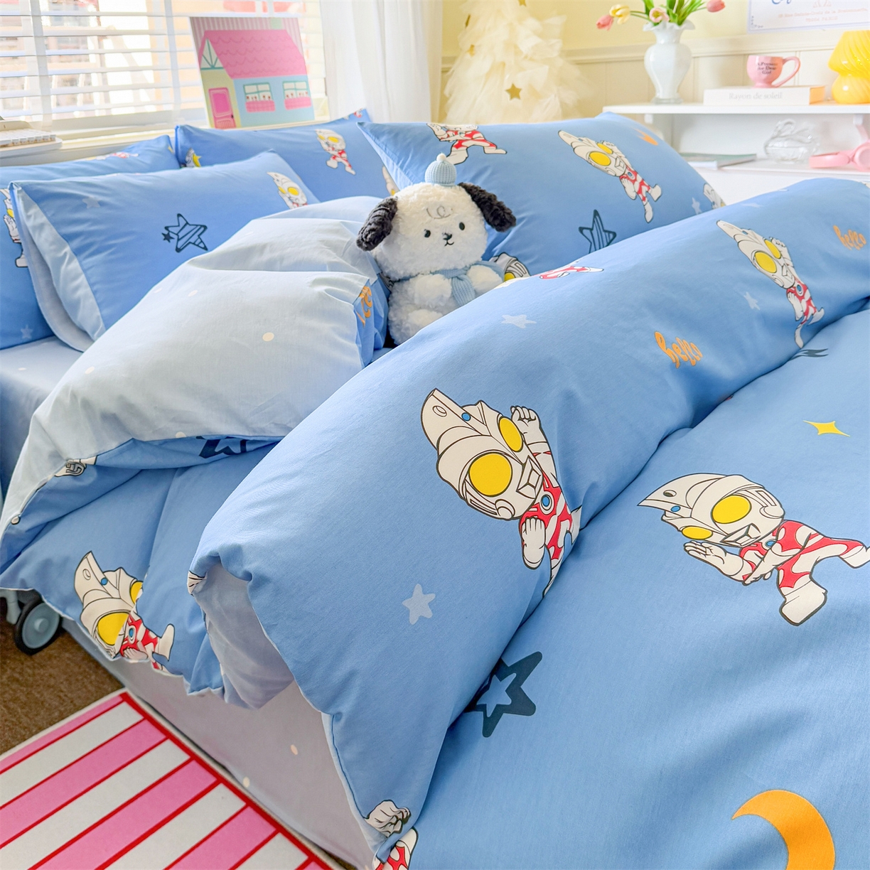 91家纺网 家纺一手货源 找家纺 名兮家居 2026新款全棉13372正版授权经典奥特曼四件套【含防伪标】 艾斯奥特曼