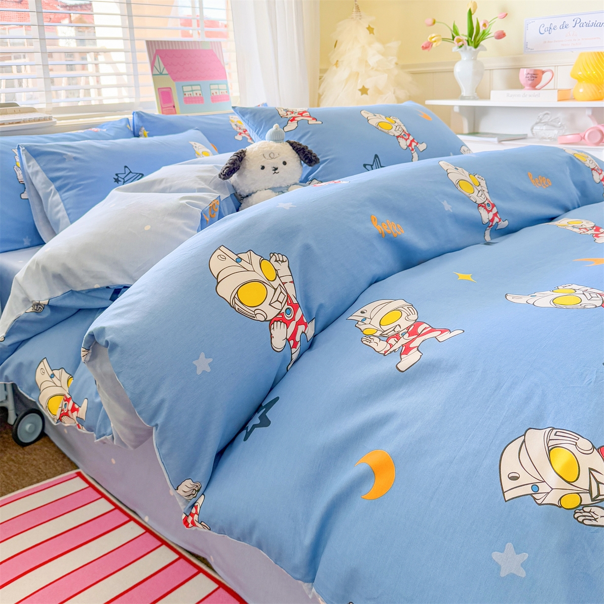 91家纺网 家纺一手货源 找家纺 名兮家居 2026新款全棉13372正版授权经典奥特曼四件套【含防伪标】 艾斯奥特曼