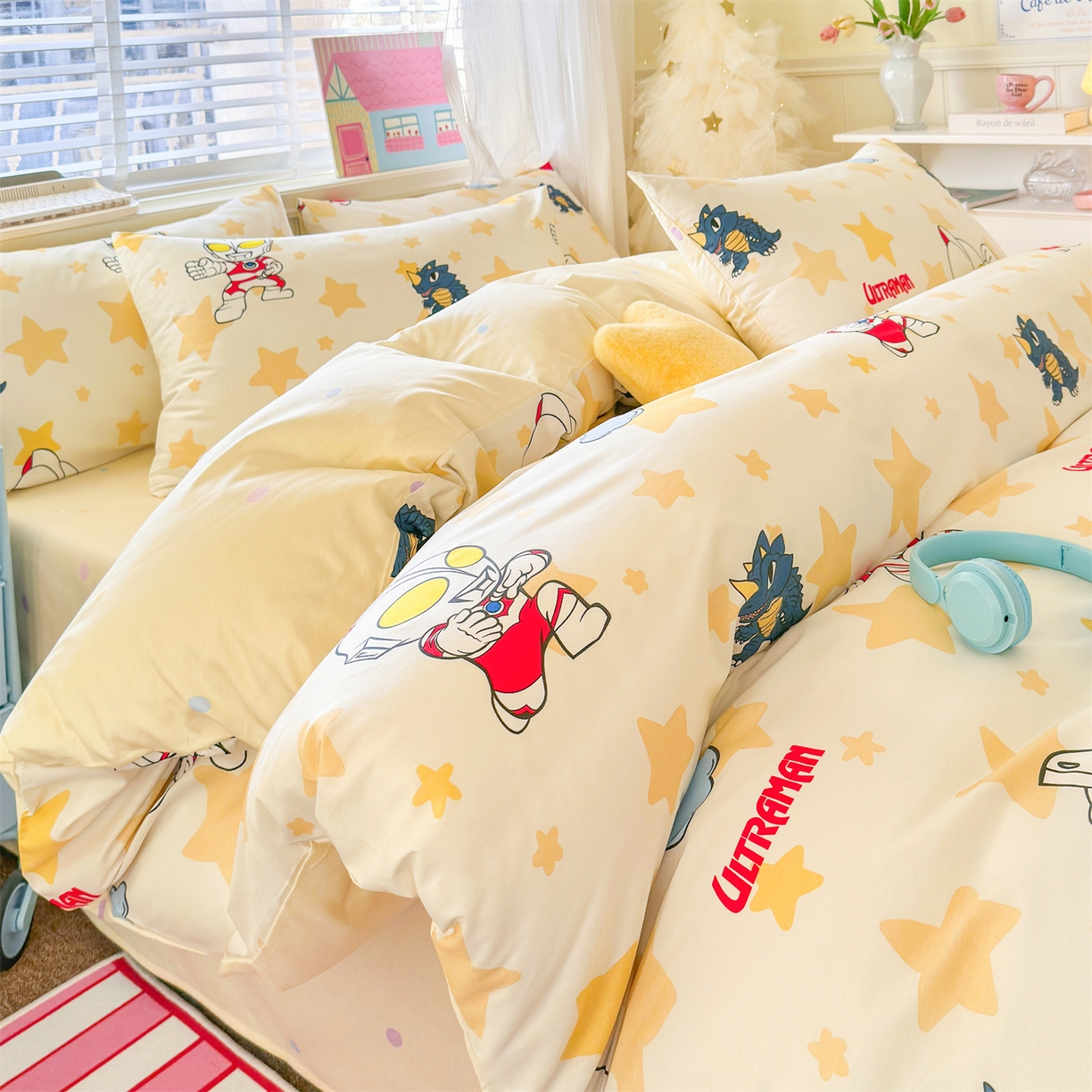 91家纺网 家纺一手货源 找家纺 名兮家居 2026新款全棉13372正版授权经典奥特曼四件套【含防伪标】 星星奥特曼