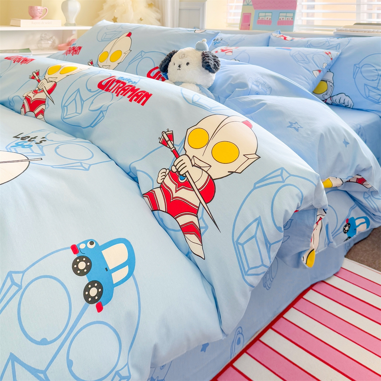 91家纺网 家纺一手货源 找家纺 名兮家居 2026新款全棉13372正版授权经典奥特曼四件套【含防伪标】 奥特兄弟