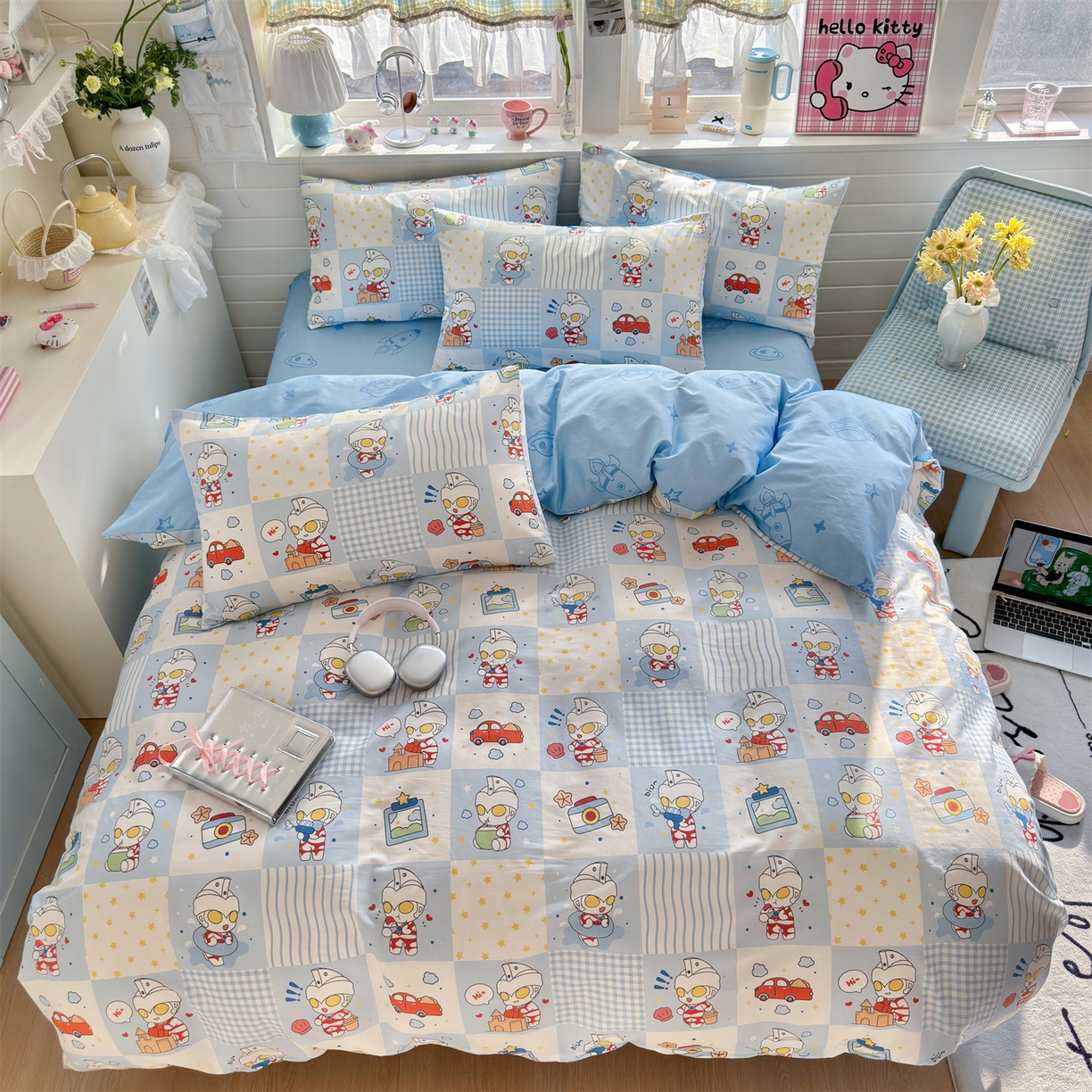 91家纺网 家纺一手货源 找家纺 名兮家居 2026新款全棉13372正版授权经典奥特曼四件套【含防伪标】 小小艾斯