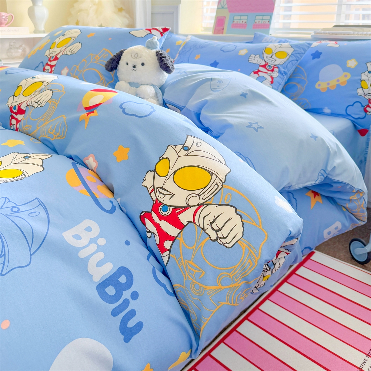 名兮家居 2026新款全棉13372正版授权经典奥特曼四件套【含防伪标】 光线王子