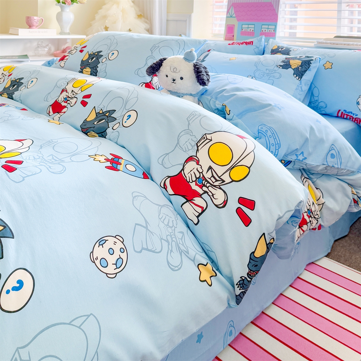 91家纺网 家纺一手货源 找家纺 名兮家居 2026新款全棉13372正版授权经典奥特曼四件套【含防伪标】 奥特勇士