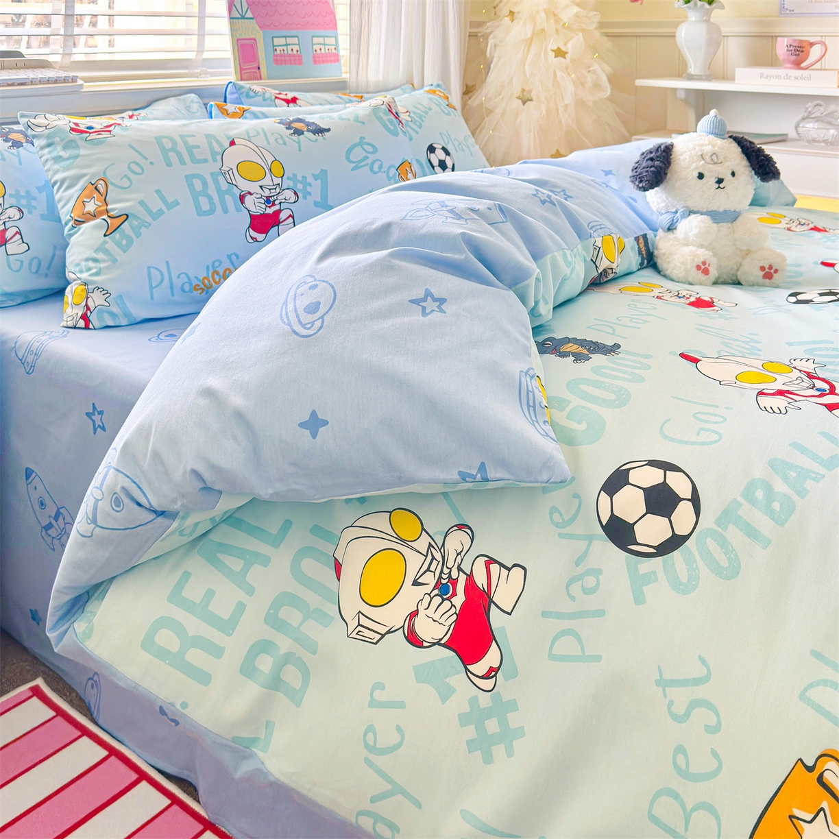 91家纺网 家纺一手货源 找家纺 名兮家居 2026新款全棉13372正版授权经典奥特曼四件套【含防伪标】 世界杯