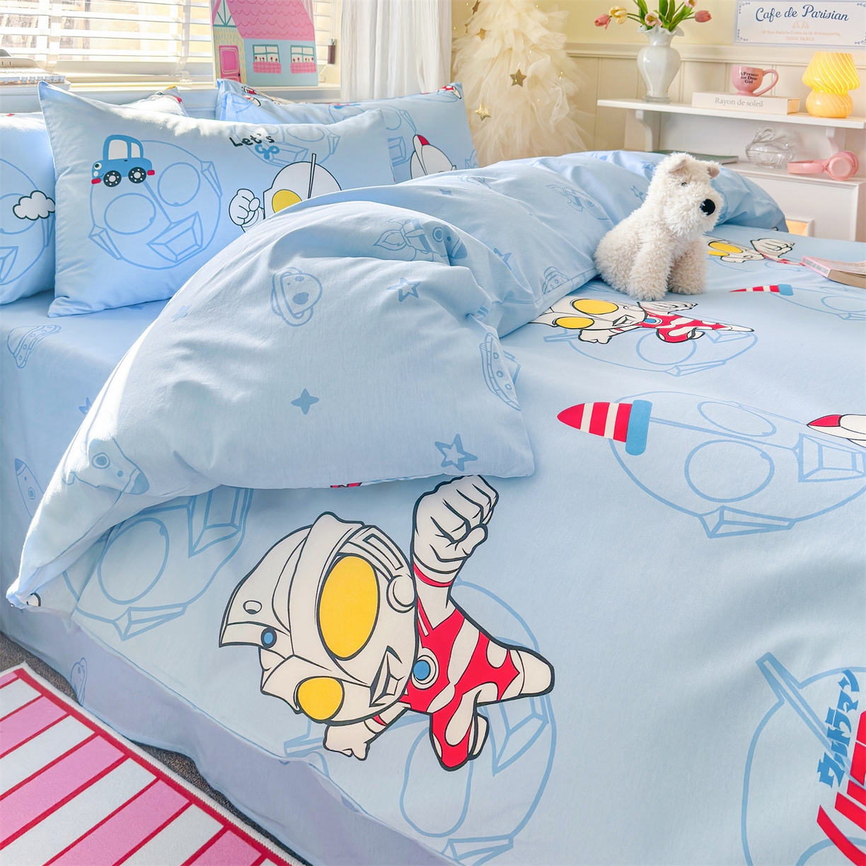 91家纺网 家纺一手货源 找家纺 名兮家居 2026新款全棉13372正版授权经典奥特曼四件套【含防伪标】 奥特兄弟