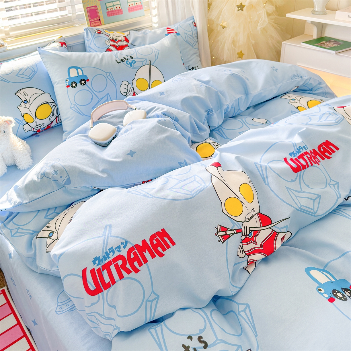 91家纺网 家纺一手货源 找家纺 名兮家居 2026新款全棉13372正版授权经典奥特曼四件套【含防伪标】 奥特兄弟