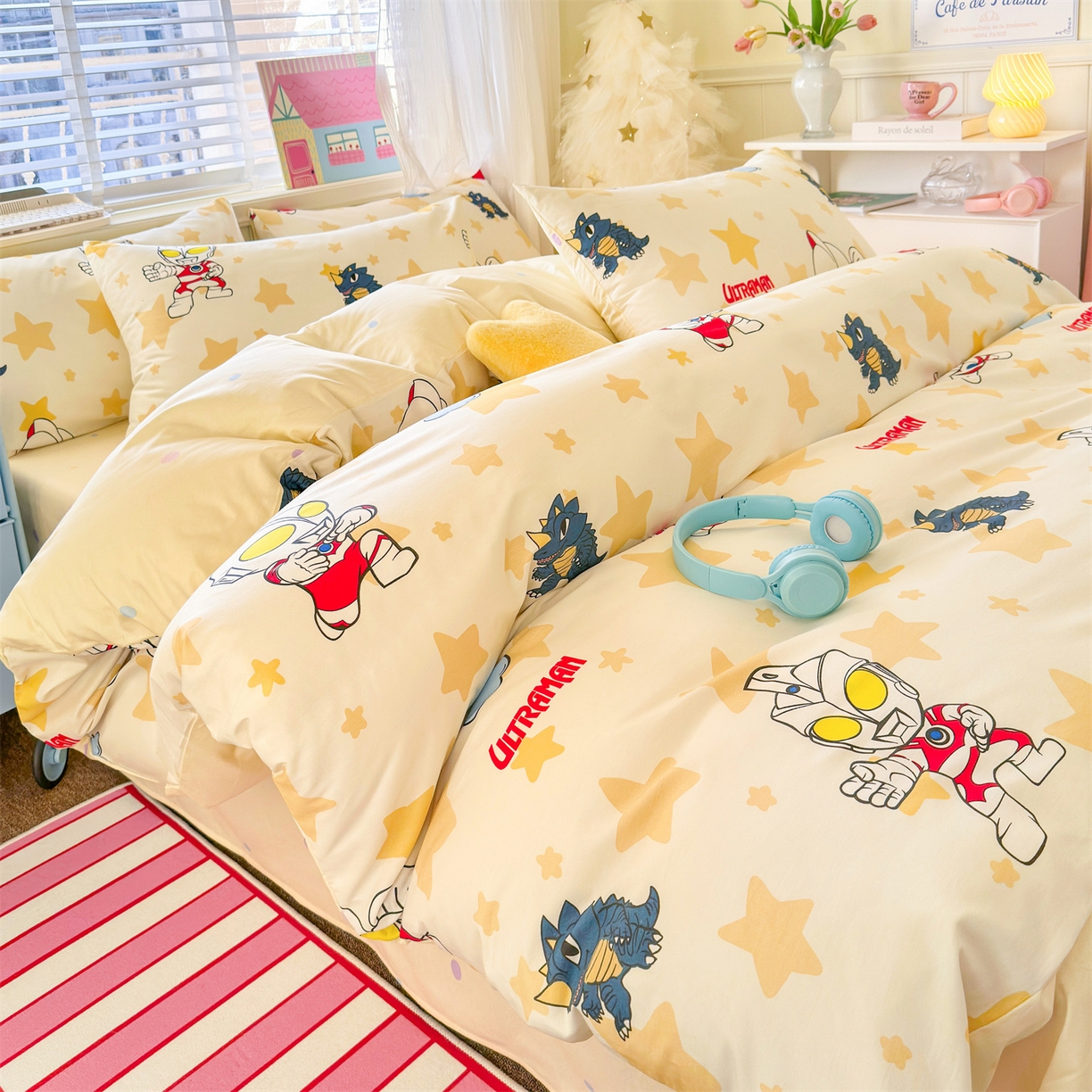 91家纺网 家纺一手货源 找家纺 名兮家居 2026新款全棉13372正版授权经典奥特曼四件套【含防伪标】 星星奥特曼