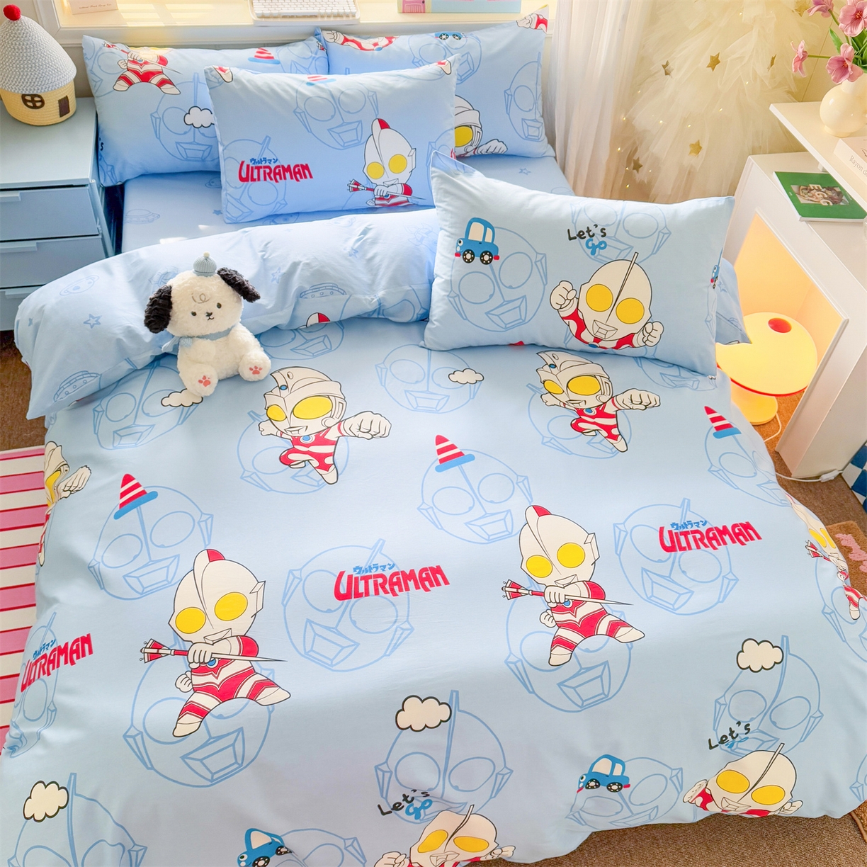 91家纺网 家纺一手货源 找家纺 名兮家居 2026新款全棉13372正版授权经典奥特曼四件套【含防伪标】 奥特兄弟