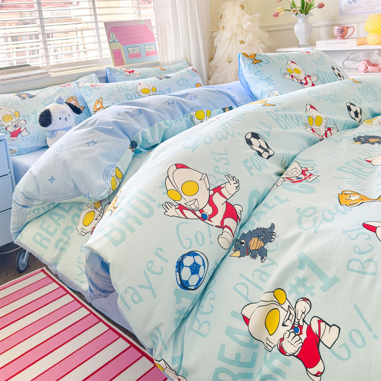 91家纺网 家纺一手货源 找家纺 名兮家居 2026新款全棉13372正版授权经典奥特曼四件套【含防伪标】 世界杯