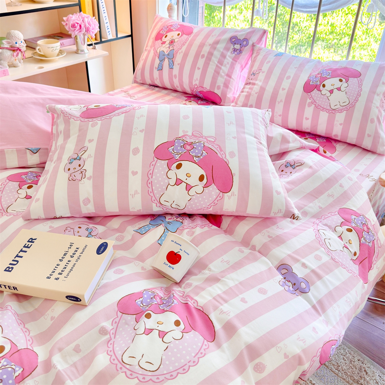 91家纺网 家纺一手货源 找家纺 名兮家居 2026新款全棉13372正版授权经典奥特曼四件套【含防伪标】 竖条美乐蒂