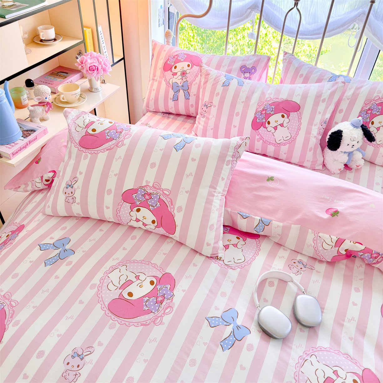 91家纺网 家纺一手货源 找家纺 名兮家居 2026新款全棉13372正版授权经典奥特曼四件套【含防伪标】 竖条美乐蒂