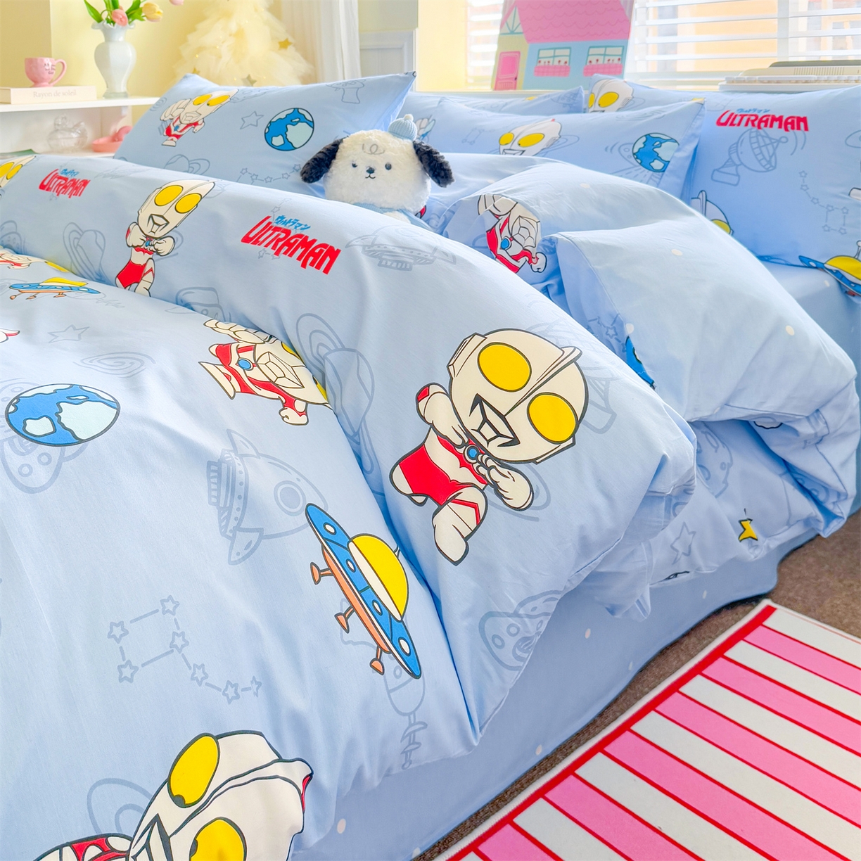 91家纺网 家纺一手货源 找家纺 名兮家居 2026新款全棉13372正版授权经典奥特曼四件套【含防伪标】 太空奥特曼