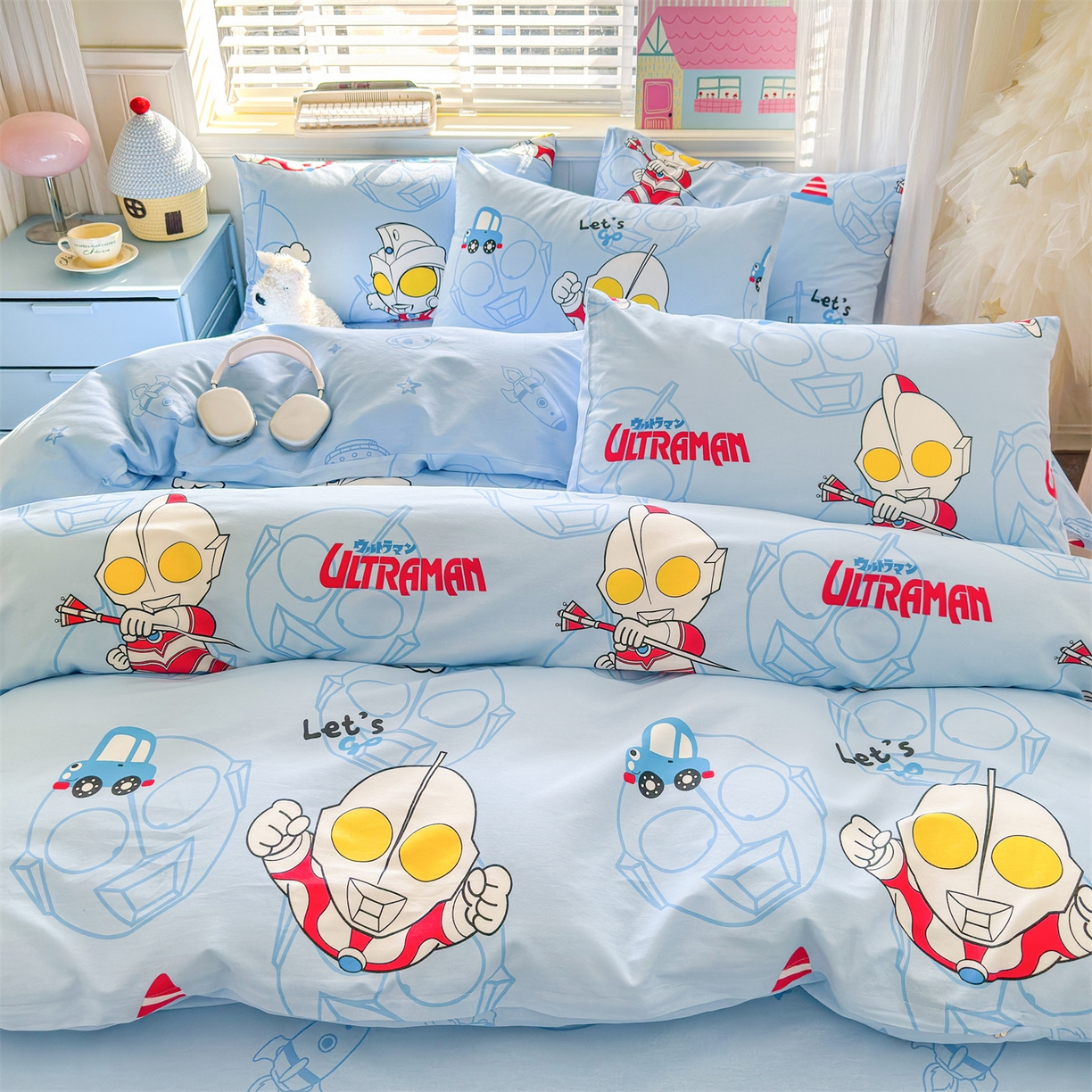 91家纺网 家纺一手货源 找家纺 名兮家居 2026新款全棉13372正版授权经典奥特曼四件套【含防伪标】 奥特兄弟