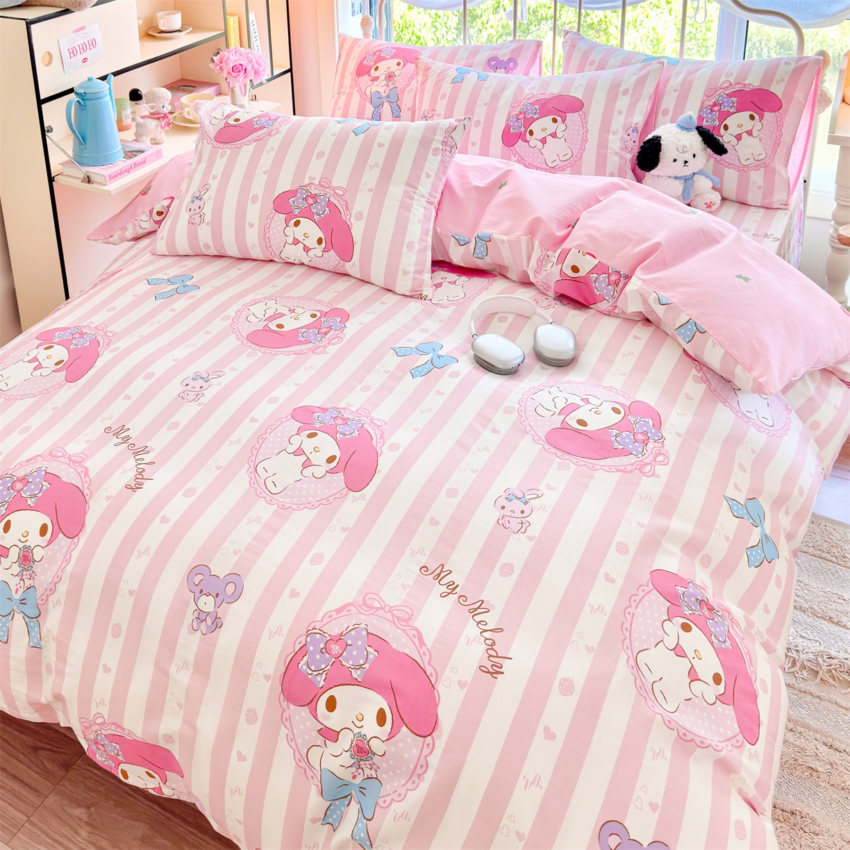 91家纺网 家纺一手货源 找家纺 名兮家居 2026新款全棉13372正版授权经典奥特曼四件套【含防伪标】 竖条美乐蒂