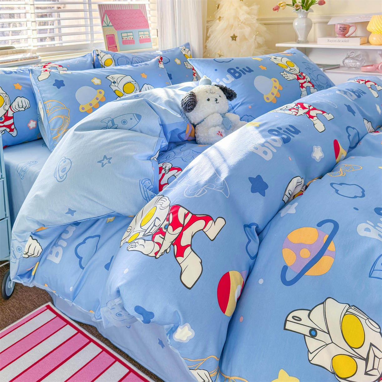 91家纺网 家纺一手货源 找家纺 名兮家居 2026新款全棉13372正版授权经典奥特曼四件套【含防伪标】 光线王子