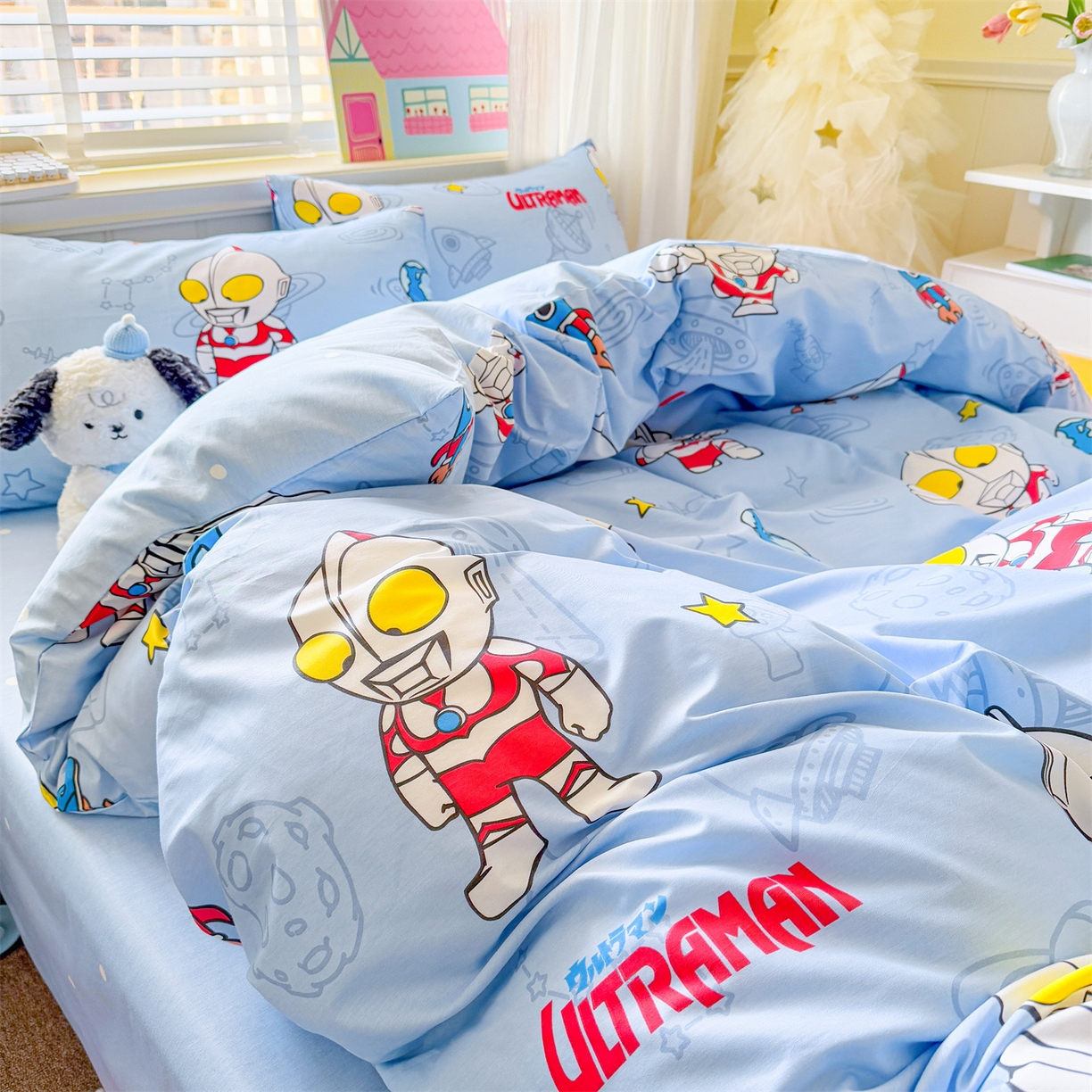 91家纺网 家纺一手货源 找家纺 名兮家居 2026新款全棉13372正版授权经典奥特曼四件套【含防伪标】 太空奥特曼