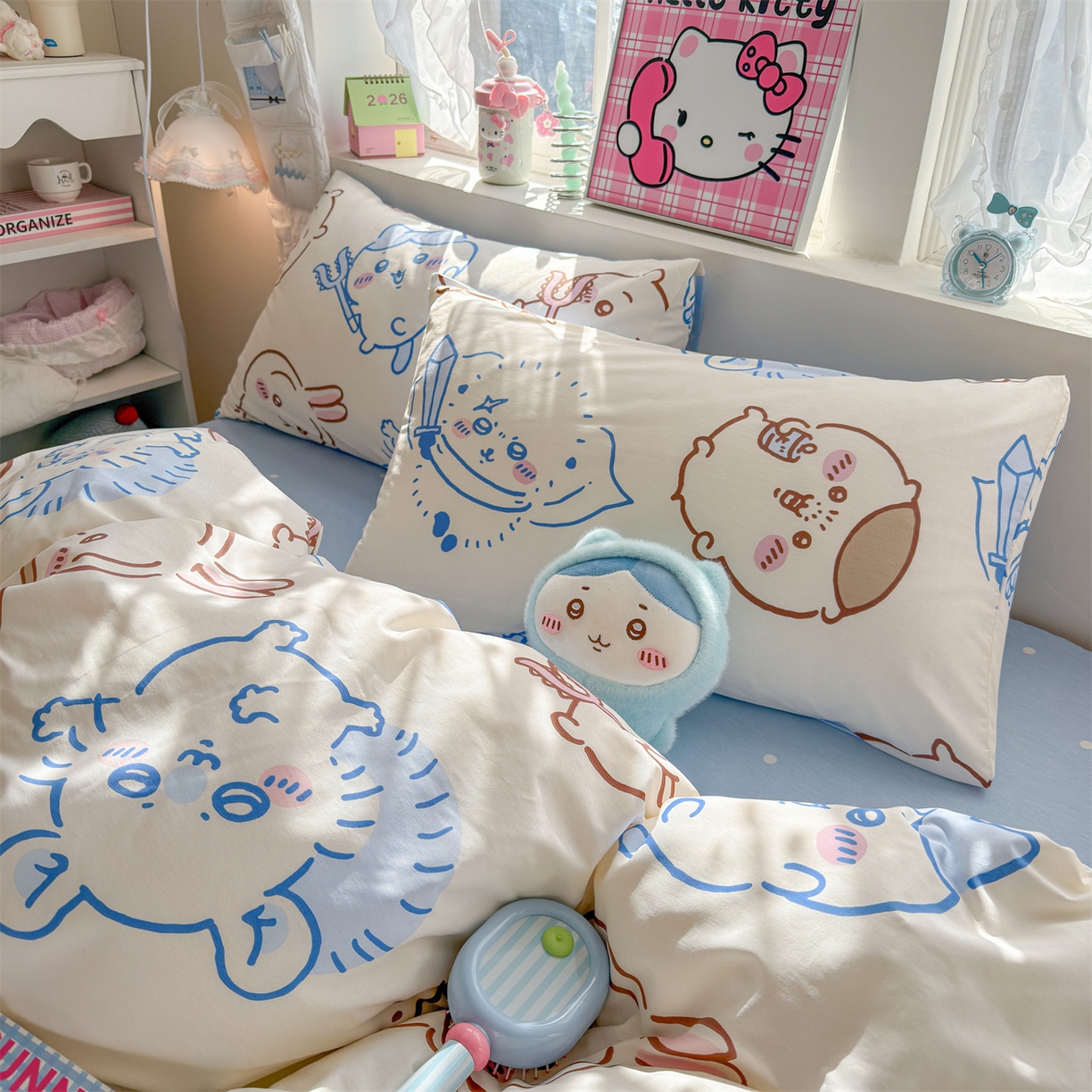 91家纺网 家纺一手货源 找家纺 名兮家居 2026新款全棉13372正版授权经典奥特曼四件套【含防伪标】 小八吉伊卡哇