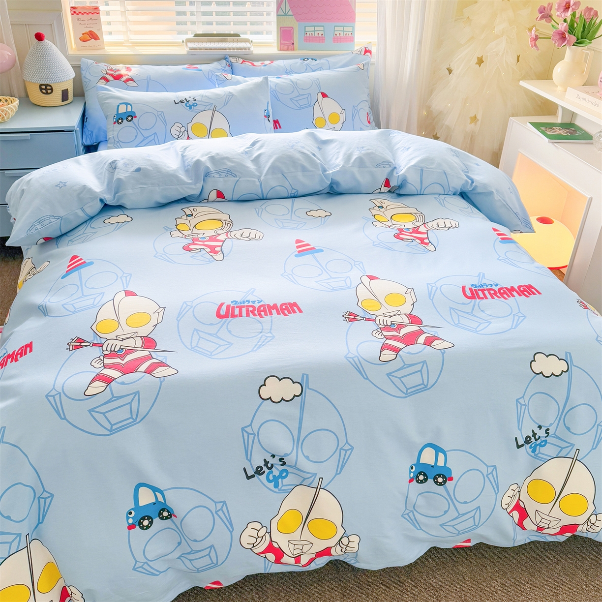 91家纺网 家纺一手货源 找家纺 名兮家居 2026新款全棉13372正版授权经典奥特曼四件套【含防伪标】 奥特兄弟