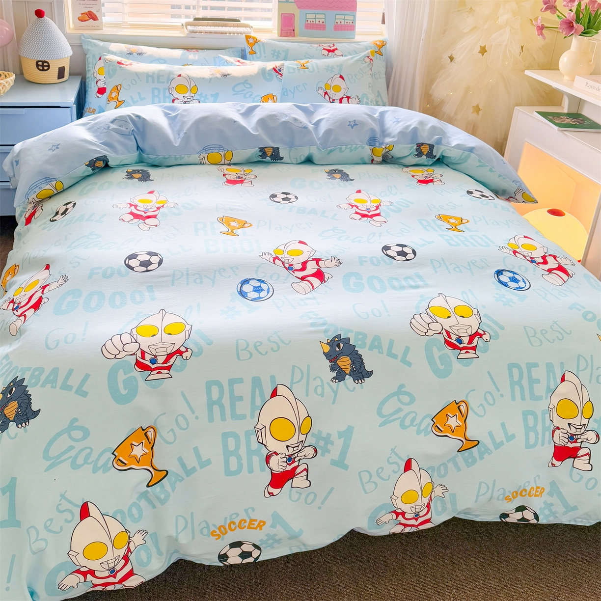 91家纺网 家纺一手货源 找家纺 名兮家居 2026新款全棉13372正版授权经典奥特曼四件套【含防伪标】 世界杯