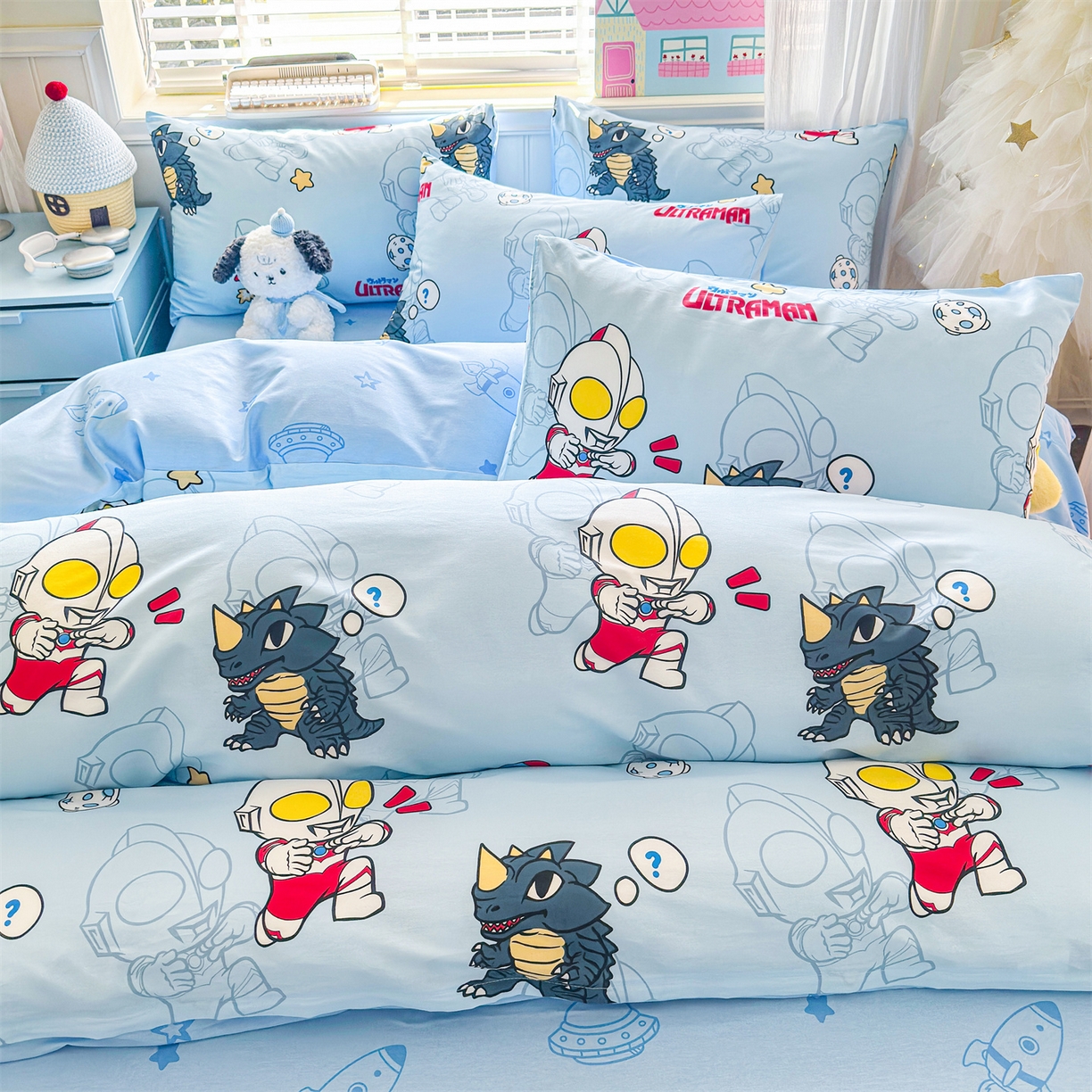 91家纺网 家纺一手货源 找家纺 名兮家居 2026新款全棉13372正版授权经典奥特曼四件套【含防伪标】 奥特勇士