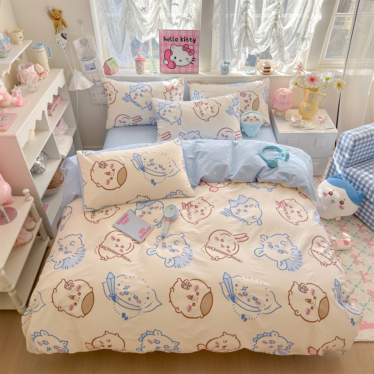 91家纺网 家纺一手货源 找家纺 名兮家居 2026新款全棉13372正版授权经典奥特曼四件套【含防伪标】 小八吉伊卡哇