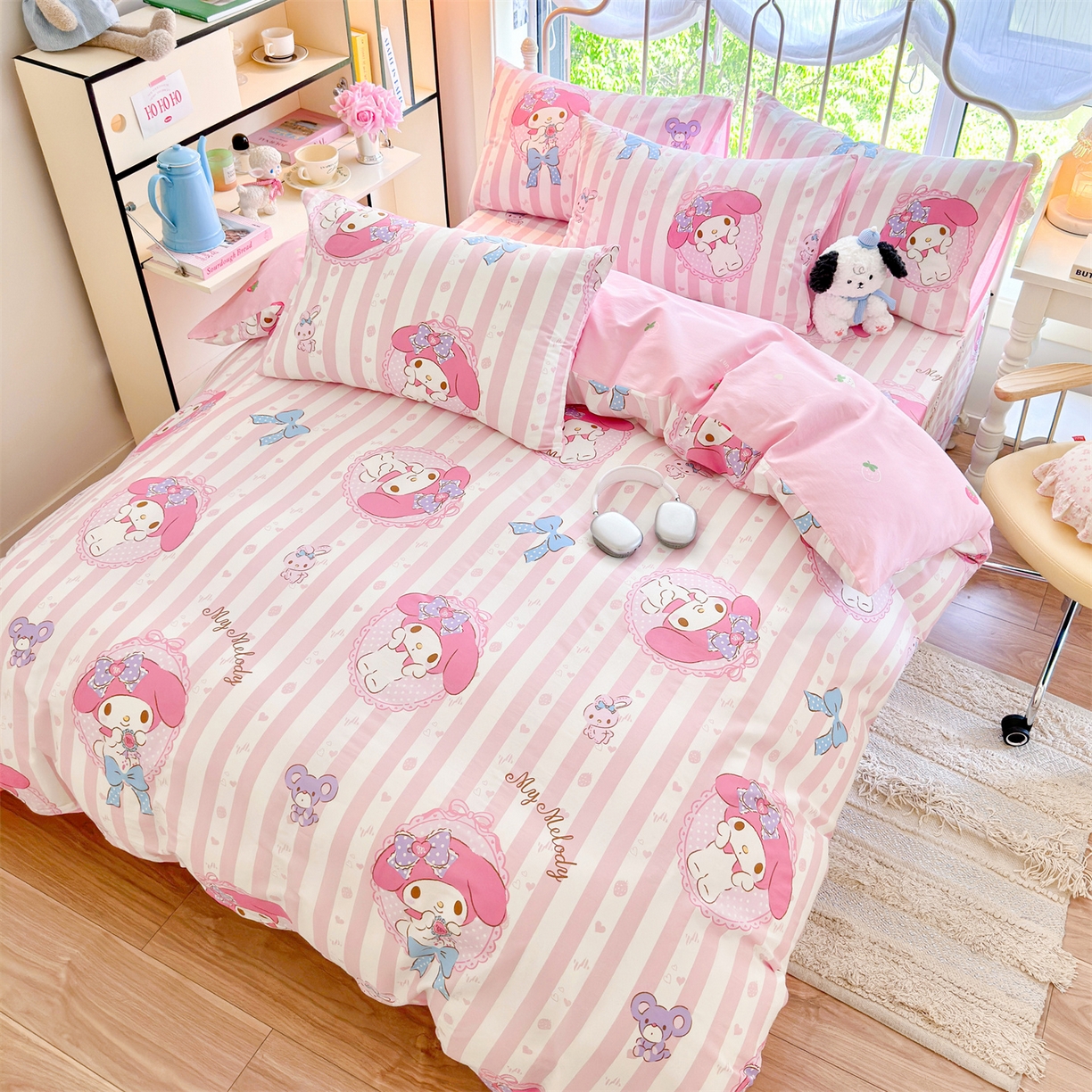 91家纺网 家纺一手货源 找家纺 名兮家居 2026新款全棉13372正版授权经典奥特曼四件套【含防伪标】 竖条美乐蒂