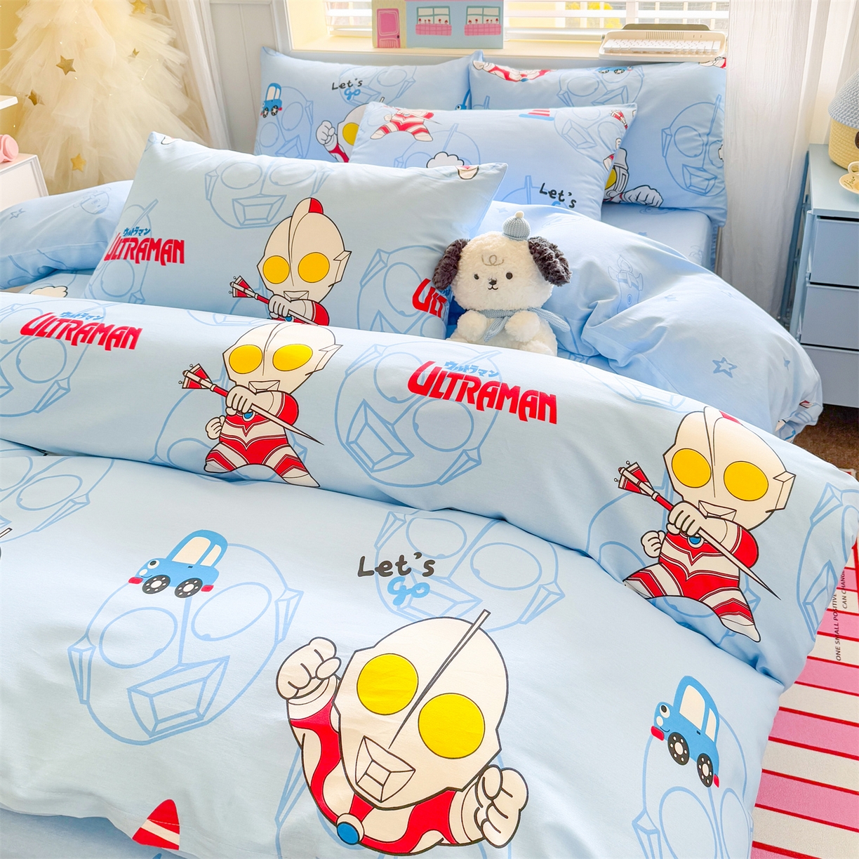 91家纺网 家纺一手货源 找家纺 名兮家居 2026新款全棉13372正版授权经典奥特曼四件套【含防伪标】 奥特兄弟