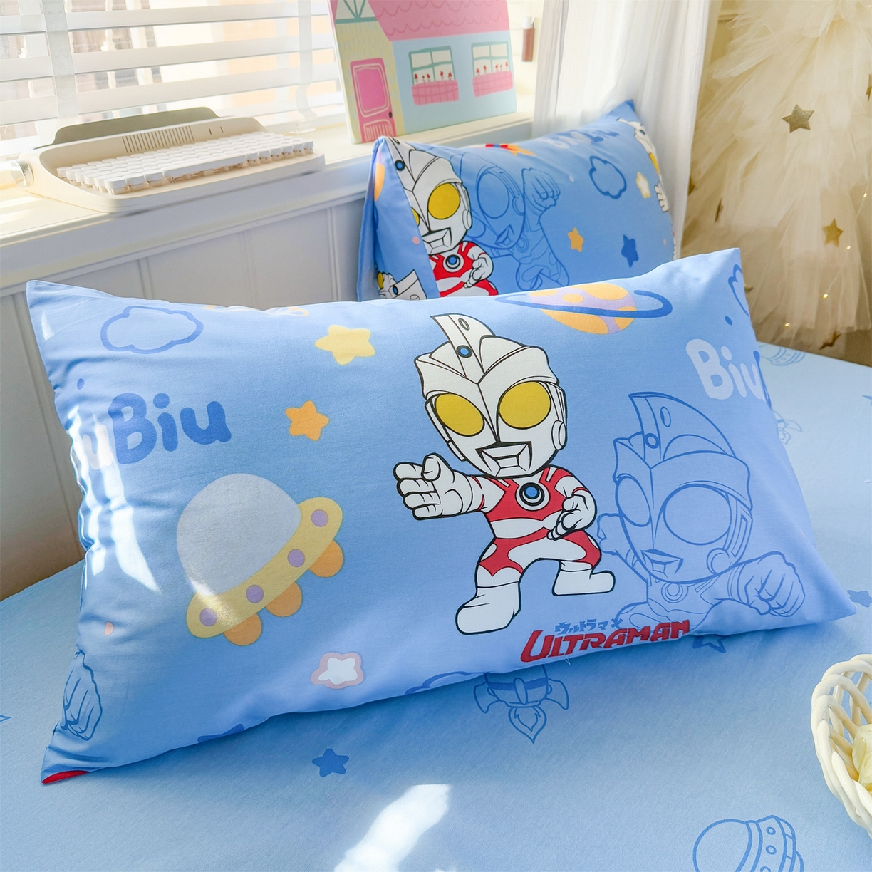 91家纺网 家纺一手货源 找家纺 名兮家居 2026新款全棉13372正版授权经典奥特曼四件套【含防伪标】 光线王子