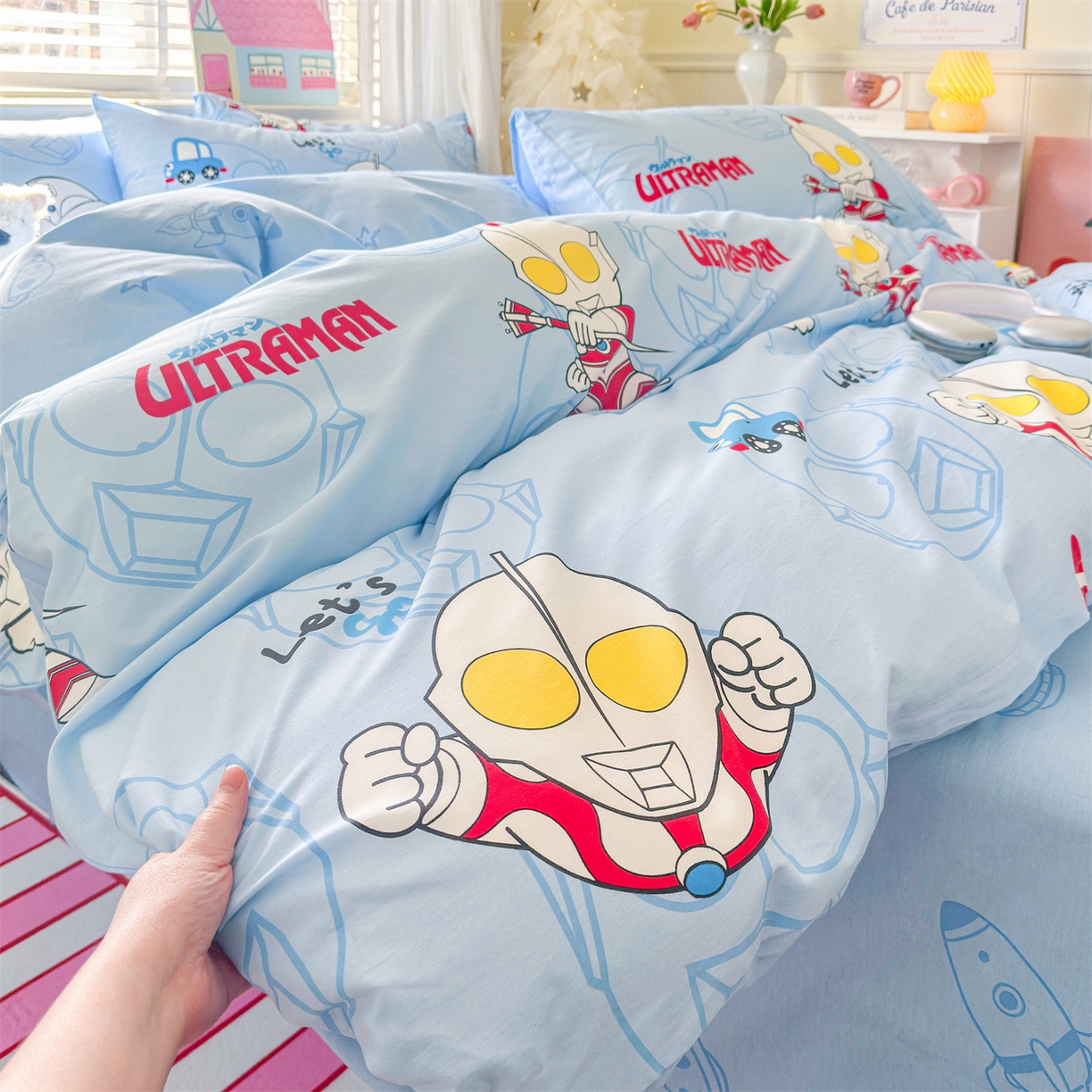 91家纺网 家纺一手货源 找家纺 名兮家居 2026新款全棉13372正版授权经典奥特曼四件套【含防伪标】 奥特兄弟